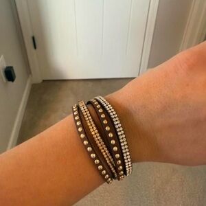 Elegant Brown and Gold Wrap Bracelet